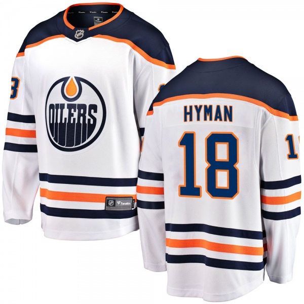 Men's Edmonton Oilers #18 Zach Hyman adidas Away White Jersey