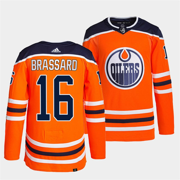 Men's Edmonton Oilers #16 Derick Brassard adidas Home Orange Jersey