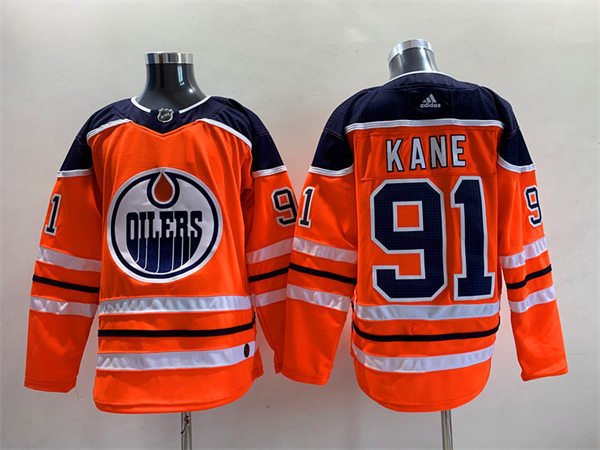 Men's Edmonton Oilers #91 Evander Kane adidas Home Orange Jersey