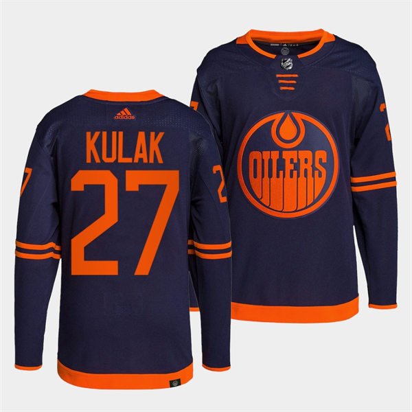 Men's Edmonton Oilers #27 Brett Kulak adidas Navy Alternate Jersey