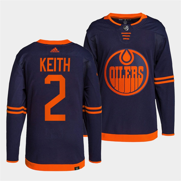 Men's Edmonton Oilers #2 Duncan Keith adidas Navy Alternate Jersey