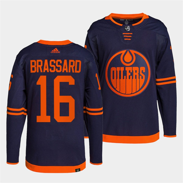 Men's Edmonton Oilers #16 Derick Brassard adidas Navy Alternate Jersey