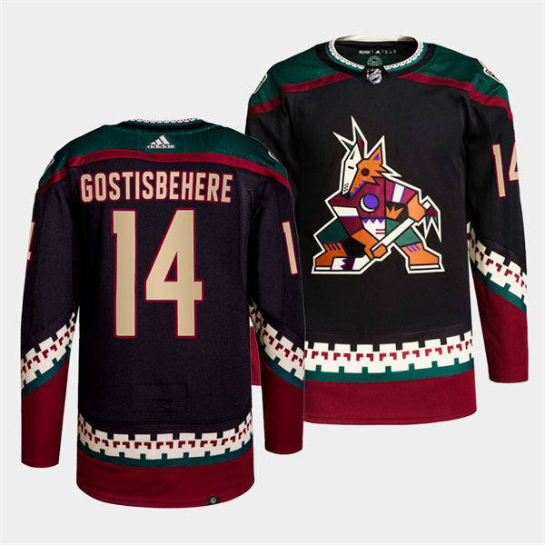 Mens Arizona Coyotes #14 Shayne Gostisbehere adidas Black Home Classics Jersey