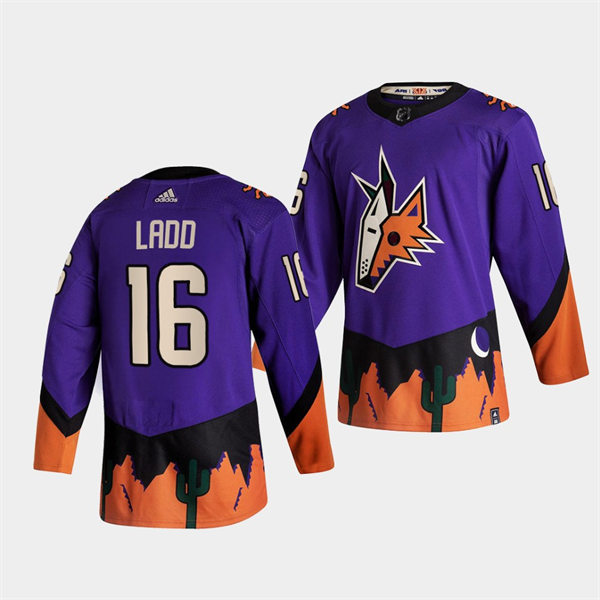 Mens Arizona Coyotes #16 Andrew Ladd Adidas Purple 2021 Reverse Retro Jersey