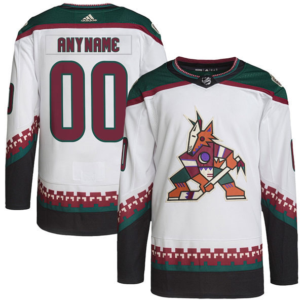 Mens Arizona Coyotes Custom Adidas White Away Classics Jersey