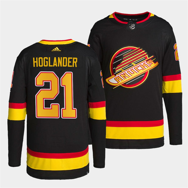Men's Vancouver Canucks #21 Nils Hoglander adidas Black 2019-20 Flying Skate Jersey