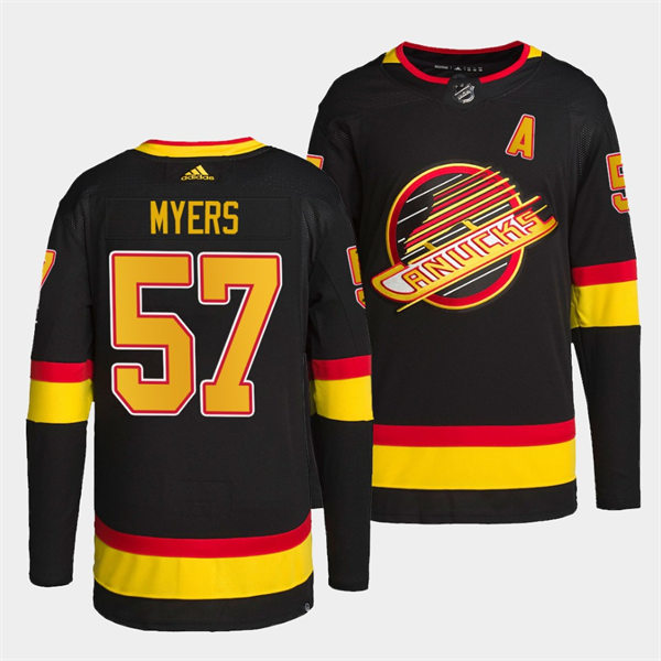 Men's Vancouver Canucks #57 Tyler Myers adidas Black 2019-20 Flying Skate Jersey