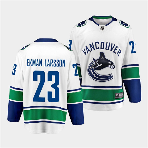 Men's Vancouver Canucks #23 Oliver Ekman-Larsson adidas Away White Player Jersey