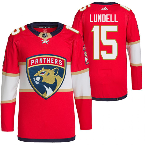Men's Florida Panthers #15 Anton Lundell adidas Red Home Primegreen Player Jersey