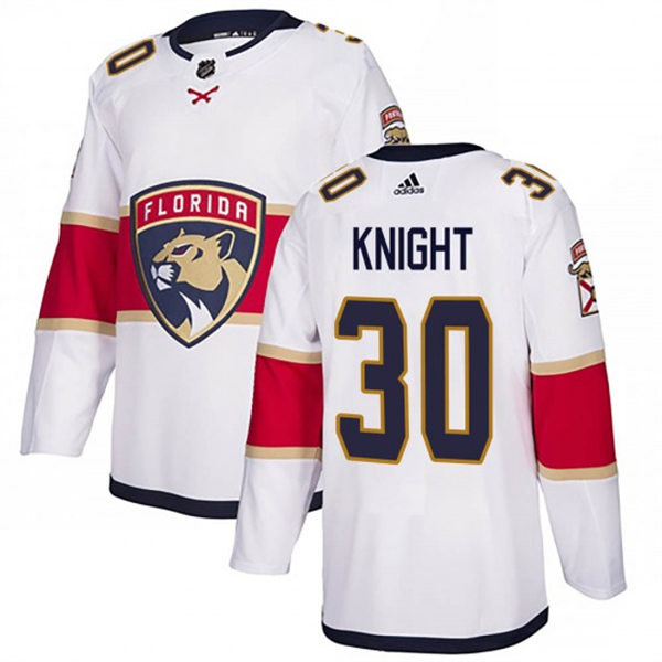 Men's Florida Panthers #30 Spencer Knight Adidas White Away Player Jersey
