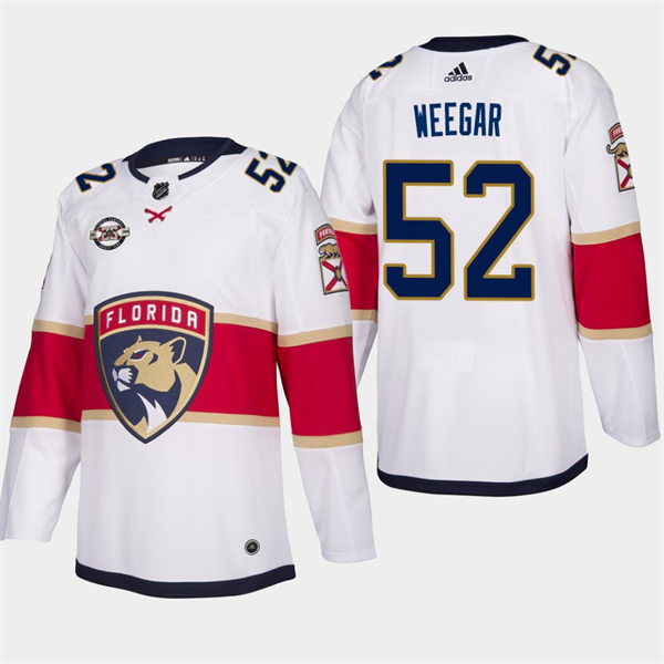 Men's Florida Panthers #52 MacKenzie Weegar Adidas White Away Player Jersey