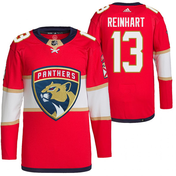 Men's Florida Panthers #13 Sam Reinhart adidas Red Home Primegreen Player Jersey