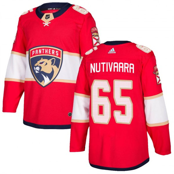 Men's Florida Panthers #65 Markus Nutivaara adidas Red Home Primegreen Player Jersey