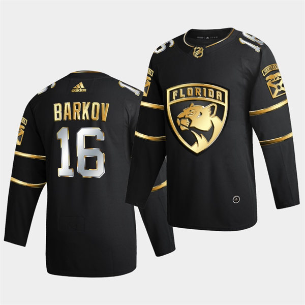 Men's Florida Panthers #16 Aleksander Barkov 2021 Black Golden Edition Jersey