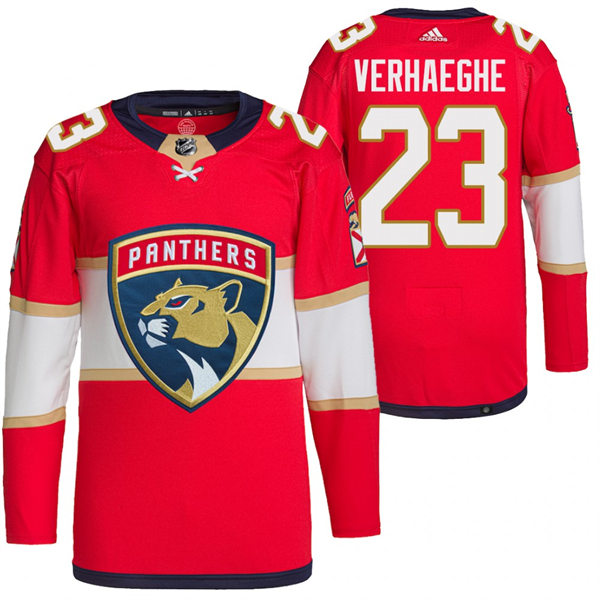 Men's Florida Panthers #23 Carter Verhaeghe adidas Red Home Primegreen Player Jersey