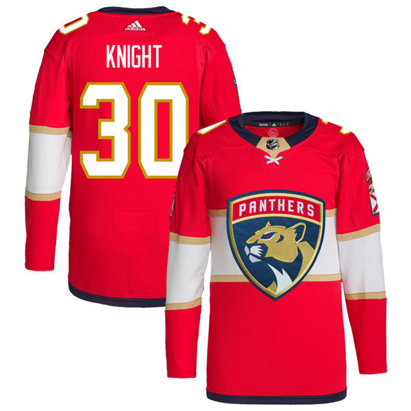 Men's Florida Panthers #30 Spencer Knight adidas Red Home Primegreen Player Jersey