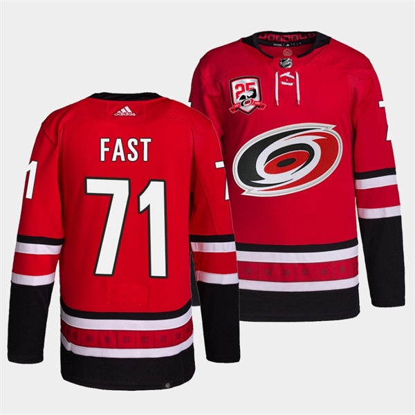 Men's Carolina Hurricanes #71 Jesper Fast Adidas Home Red Primegreen Player Jersey