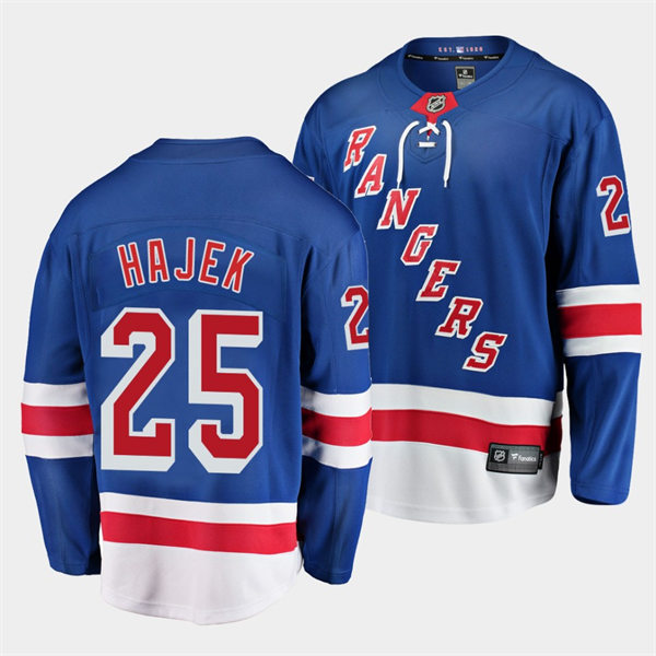 Mens New York Rangers #25 Libor Hajek Adidas Royal Home Primegreen Player Jersey