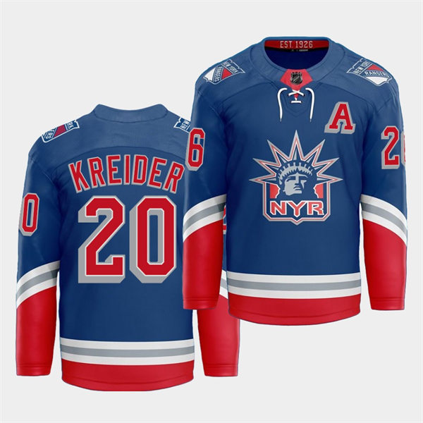 Mens New York Rangers #20 Chris Kreide adidas Royal 2021 Classic Edition Liberty Jersey