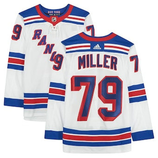 Mens New York Rangers #79 K'Andre Miller adidas White Away Primegreen Player Jersey