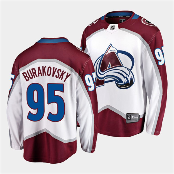 Men's Colorado Avalanche #95 Andre Burakovsky 2022 White Away Premier Player Jersey