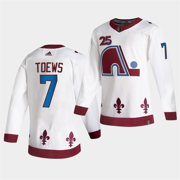 Men's Colorado Avalanche #7 Devon Toews adidas White 2021 Season Reverse Retro Special Edition Jersey