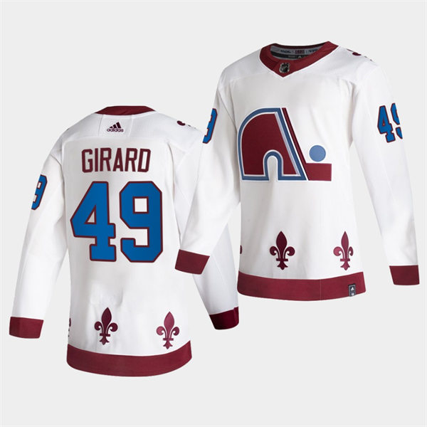 Men's Colorado Avalanche #49 Sam Girard adidas White 2021 Season Reverse Retro Special Edition Jersey