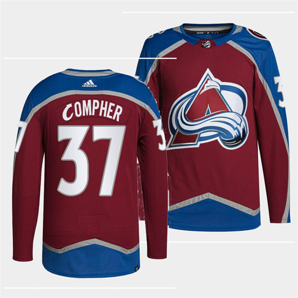Men's Colorado Avalanche #37 J. T. Compher Burgundy Home Primegreen Player Jersey