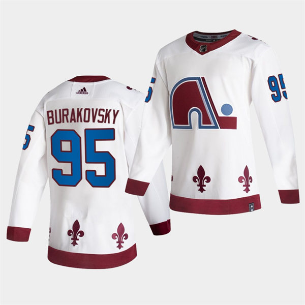 Men's Colorado Avalanche #95 Andre Burakovsky adidas White 2021 Season Reverse Retro Special Edition Jersey