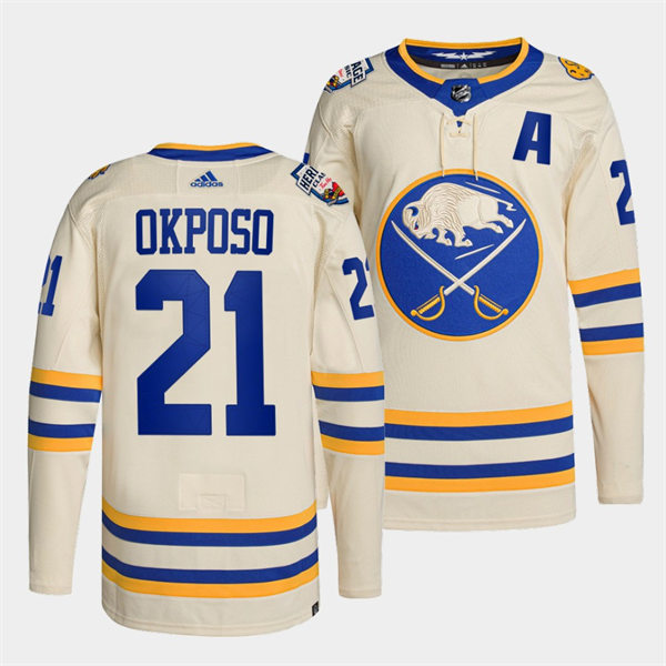 Men's Buffalo Sabres #21 Kyle Okposo Cream 2022 NHL Heritage Classic Premier Player Jersey