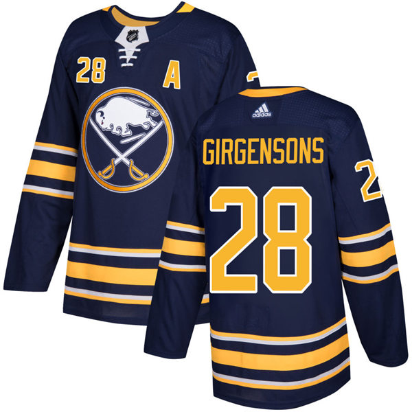 Men's Buffalo Sabres #28 Zemgus Girgensons adidas Navy Stitched Player Jersey