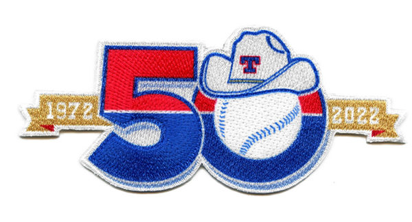 Embroidered 2021 Texas Rangers 50th Anniversary Jersey Patch