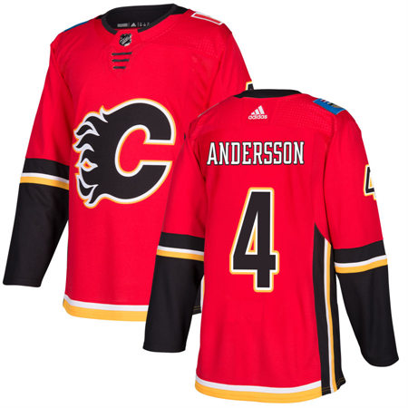 Men's Calgary Flames #4 Rasmus Andersson adidas Red Black Alternate Jersey