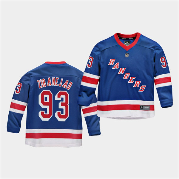 Youth New York Rangers #93 Mika Zibanejad Royal Home Jersey