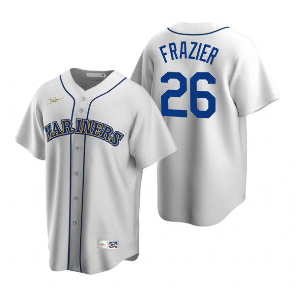 Mens Seattle Mariners #26 Adam Frazier Nike White Cooperstown Collection Jersey