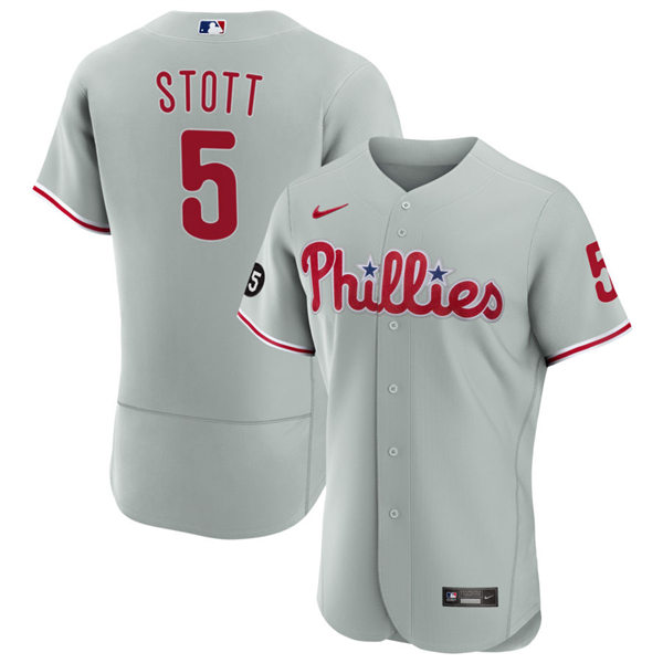 Mens Philadelphia Phillies #5 Bryson Stott Nike Gray Road Flexbase Player Jersey
