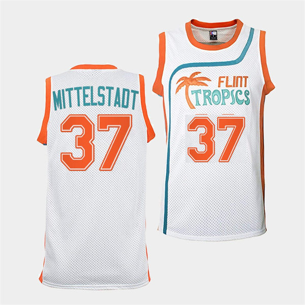 Mens Buffalo Sabres #37 Casey Mittelstadt White The Semi-Pro Flint Tropics Basketball Jersey