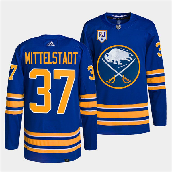 Mens Buffalo Sabres #37 Casey Mittelstadt Adidas Royal Home Premier Player Jersey