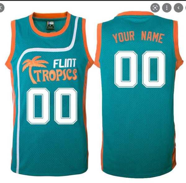 Men's Youth The Semi-Pro Flint Tropics Custom Teal Green Stitched Film Basketball Jersey