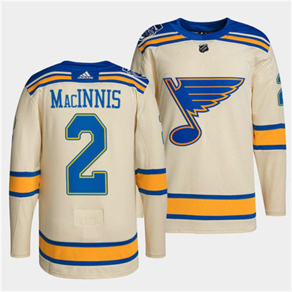 Men's St. Louis Blues Retired Player #2 Al Macinnis adidas Cream 2022 Winter Classic Edition Jersey