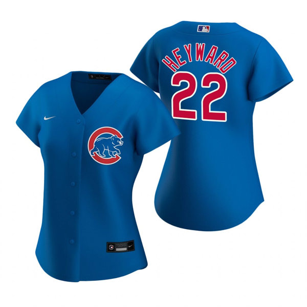 Women's Chicago Cubs #22 Jason Heyward Nike Royal Alternate Cool Base Jersey