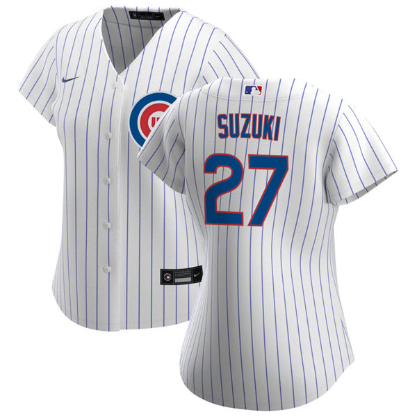 Women's Chicago Cubs #27 Seiya Suzuki Nike White Home Cool Base Jersey