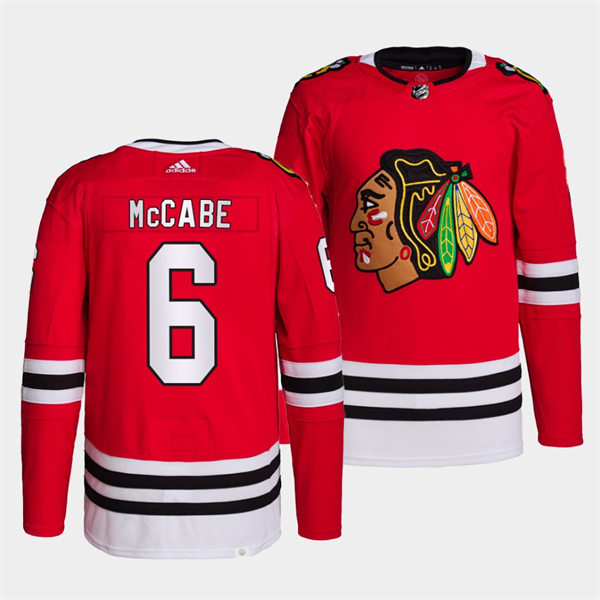 Mens Chicago Blackhawks #6 Jake McCabe Adidas Stitched Home Red Jersey