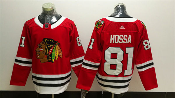 Mens Chicago Blackhawks Retired Player #81 Marian Hossa Adidas Stitched Home Red Jersey