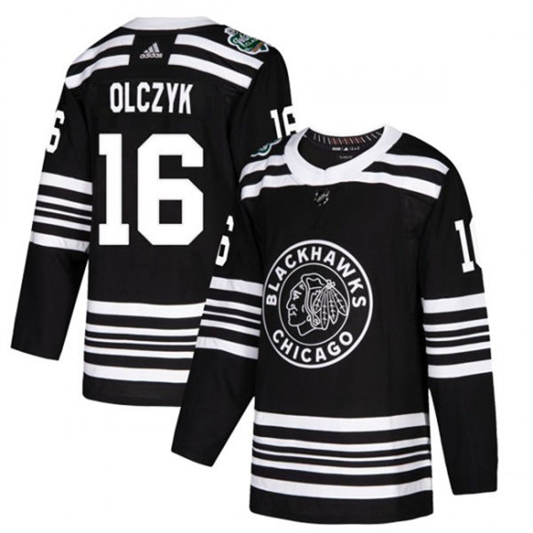 Mens Chicago Blackhawks Retired Player #16 ED OLCZYK Adidas 2019 NHL Winter Classic Jersey