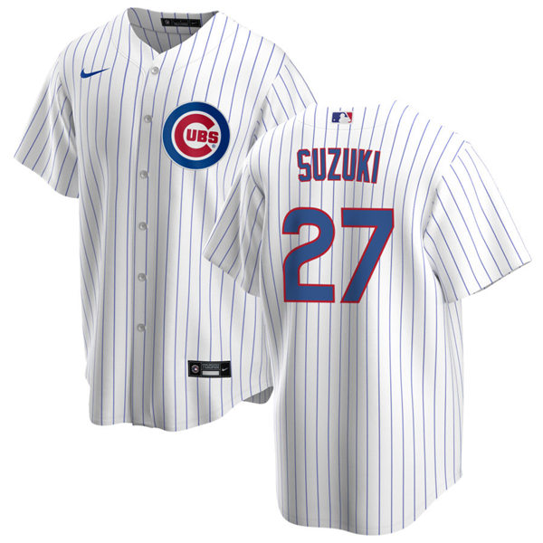 Youth Chicago Cubs #27 Seiya Suzuki Nike White Home Cool Base Player Jersey
