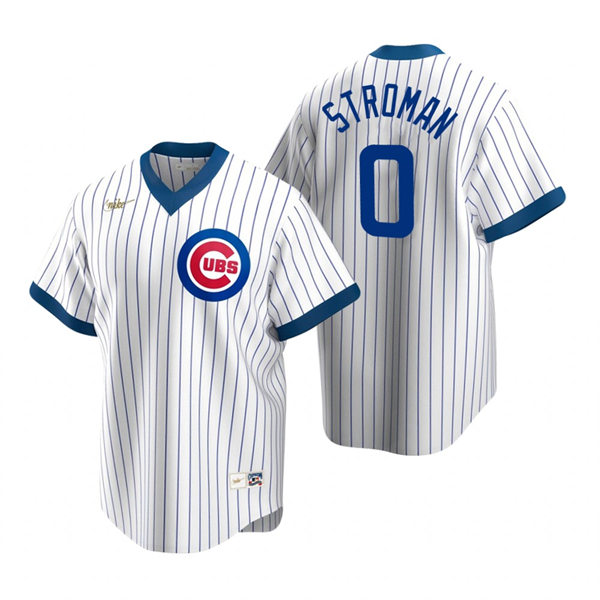 Mens Chicago Cubs #0 Marcus Stroman Nike White Pullover Cooperstown Jersey