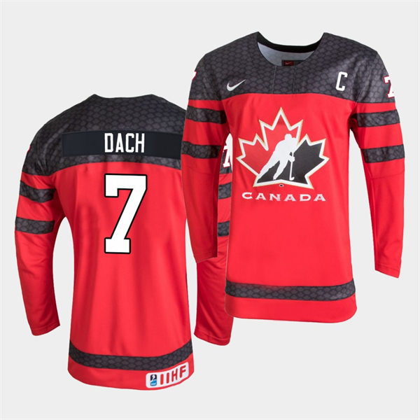 Mens Canada 2021 IIHF U18 World Championship #7 Kirby Dach Nike Red Jersey