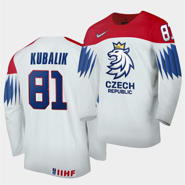 Men's #81 Dominik Kubalik Czech Republic 2020 IIHF World Championship White Home Jersey