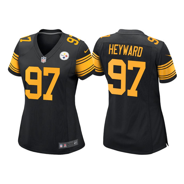 Women's Pittsburgh Steelers #97 Cameron Heyward Nike Black Color Rush Jersey